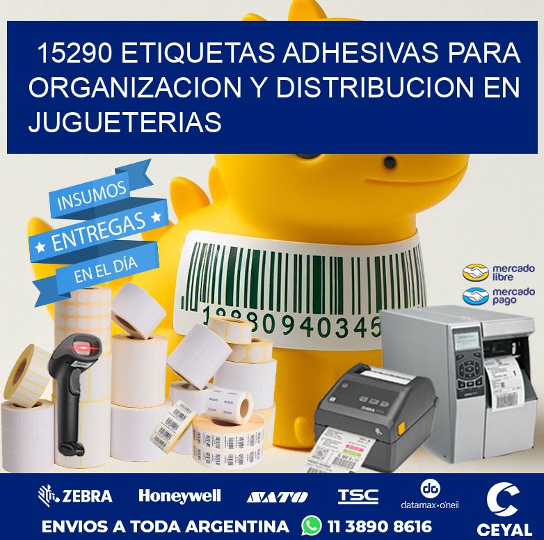 15290 ETIQUETAS ADHESIVAS PARA ORGANIZACION Y DISTRIBUCION EN JUGUETERIAS