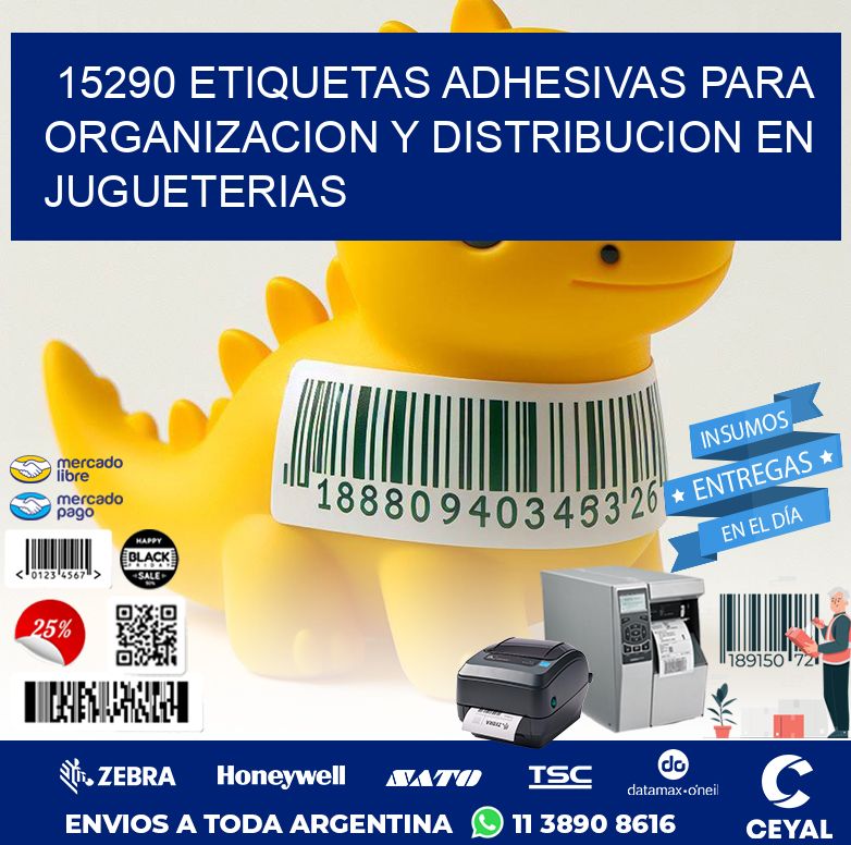 15290 ETIQUETAS ADHESIVAS PARA ORGANIZACION Y DISTRIBUCION EN JUGUETERIAS