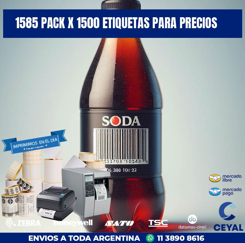 1585 PACK X 1500 ETIQUETAS PARA PRECIOS