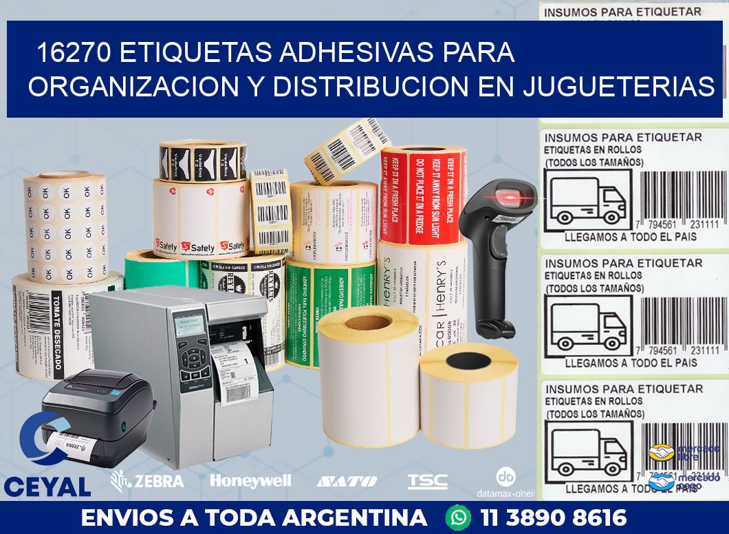 16270 ETIQUETAS ADHESIVAS PARA ORGANIZACION Y DISTRIBUCION EN JUGUETERIAS