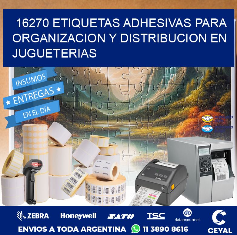 16270 ETIQUETAS ADHESIVAS PARA ORGANIZACION Y DISTRIBUCION EN JUGUETERIAS