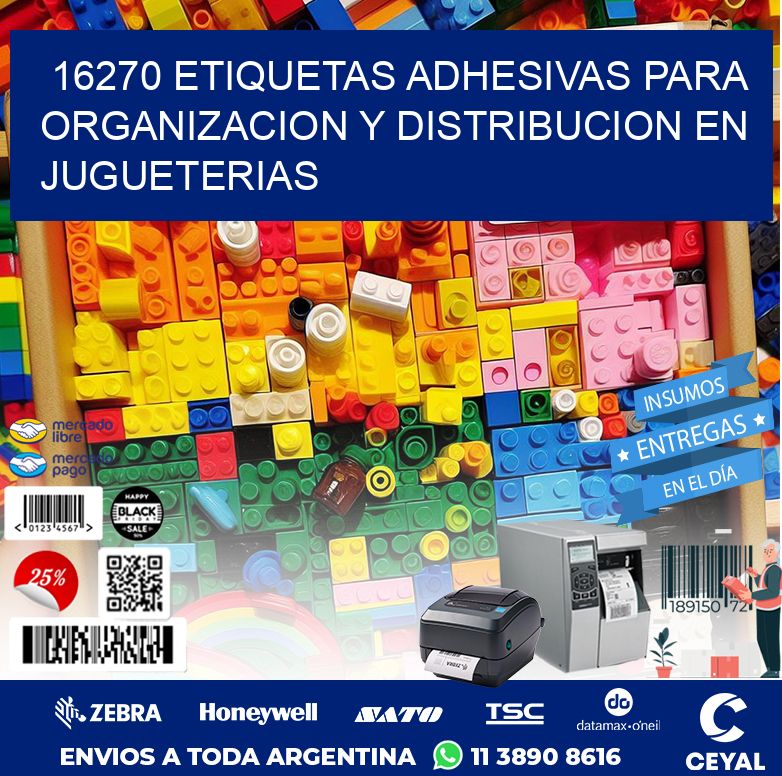 16270 ETIQUETAS ADHESIVAS PARA ORGANIZACION Y DISTRIBUCION EN JUGUETERIAS