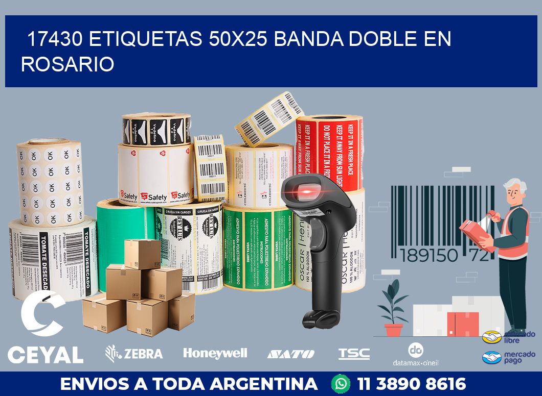 17430 ETIQUETAS 50X25 BANDA DOBLE EN ROSARIO