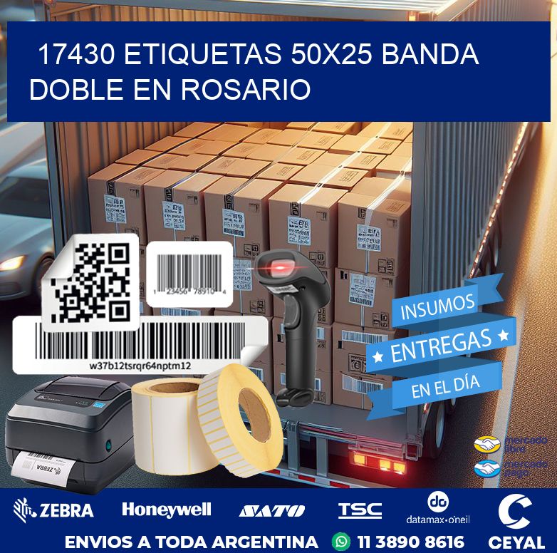 17430 ETIQUETAS 50X25 BANDA DOBLE EN ROSARIO