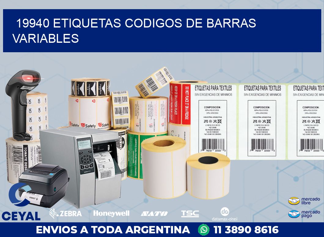 19940 ETIQUETAS CODIGOS DE BARRAS VARIABLES