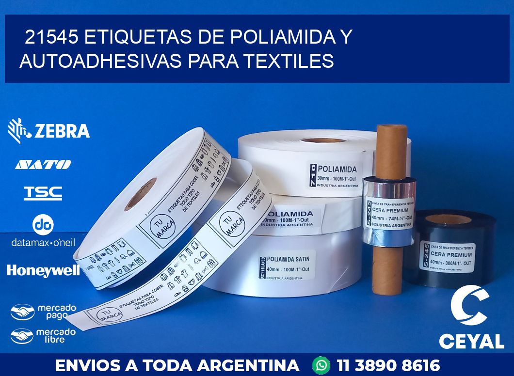 21545 ETIQUETAS DE POLIAMIDA Y AUTOADHESIVAS PARA TEXTILES
