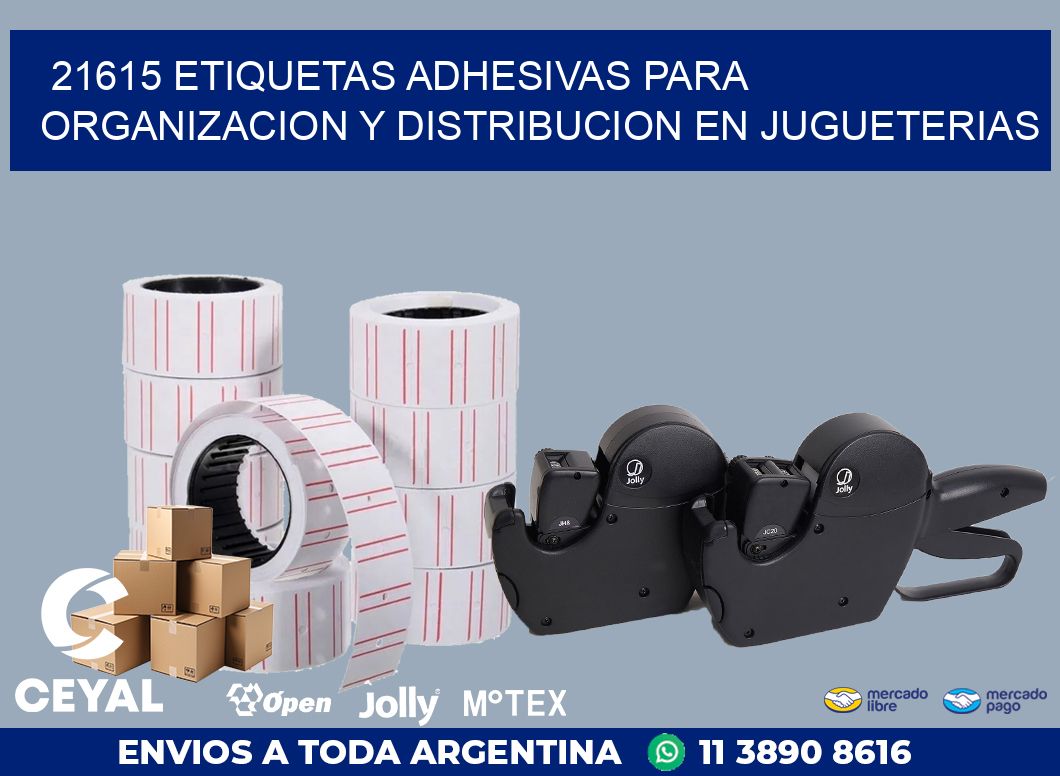 21615 ETIQUETAS ADHESIVAS PARA ORGANIZACION Y DISTRIBUCION EN JUGUETERIAS