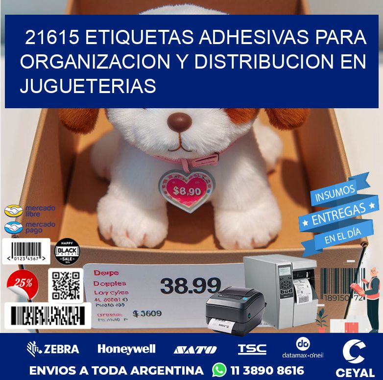 21615 ETIQUETAS ADHESIVAS PARA ORGANIZACION Y DISTRIBUCION EN JUGUETERIAS