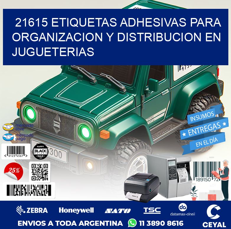 21615 ETIQUETAS ADHESIVAS PARA ORGANIZACION Y DISTRIBUCION EN JUGUETERIAS