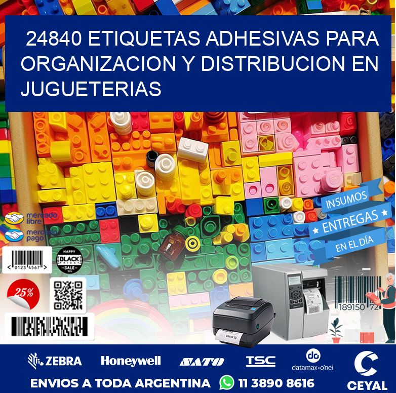 24840 ETIQUETAS ADHESIVAS PARA ORGANIZACION Y DISTRIBUCION EN JUGUETERIAS