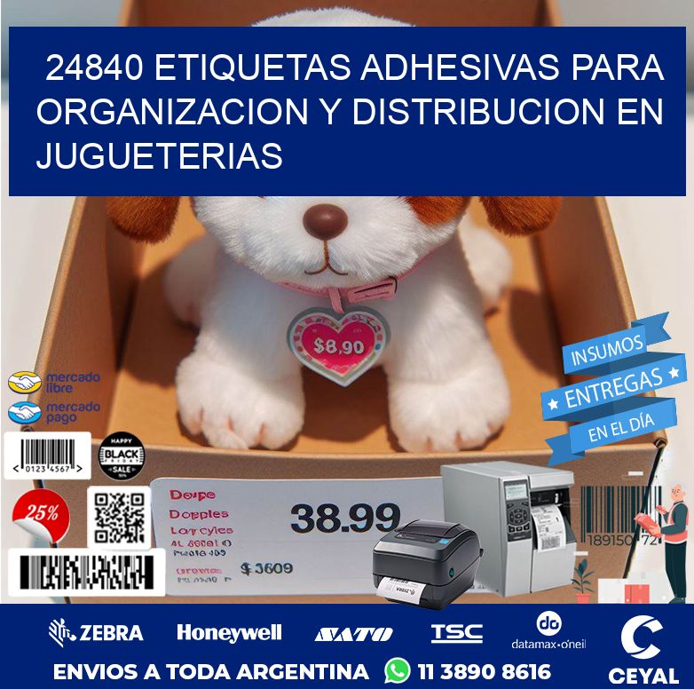 24840 ETIQUETAS ADHESIVAS PARA ORGANIZACION Y DISTRIBUCION EN JUGUETERIAS
