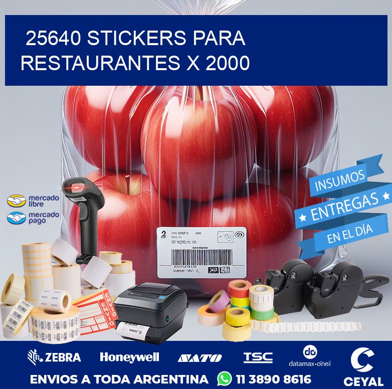 25640 STICKERS PARA RESTAURANTES X 2000