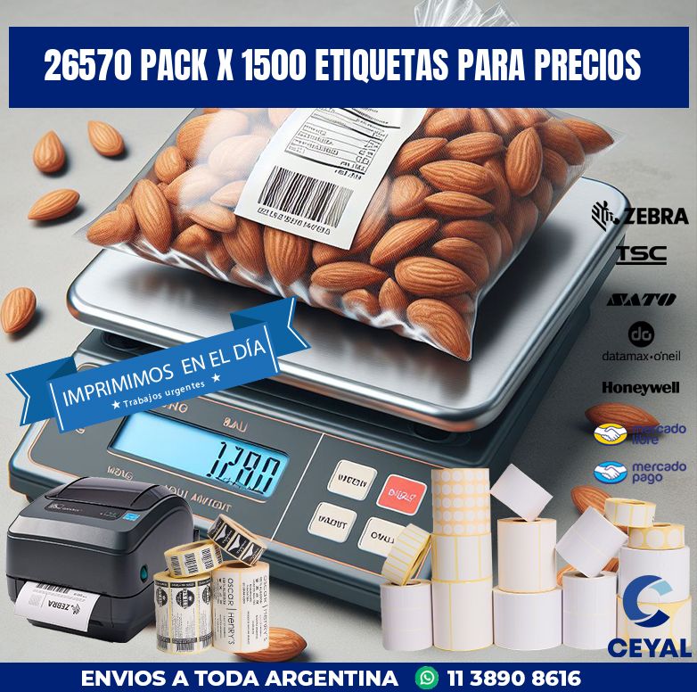 26570 PACK X 1500 ETIQUETAS PARA PRECIOS