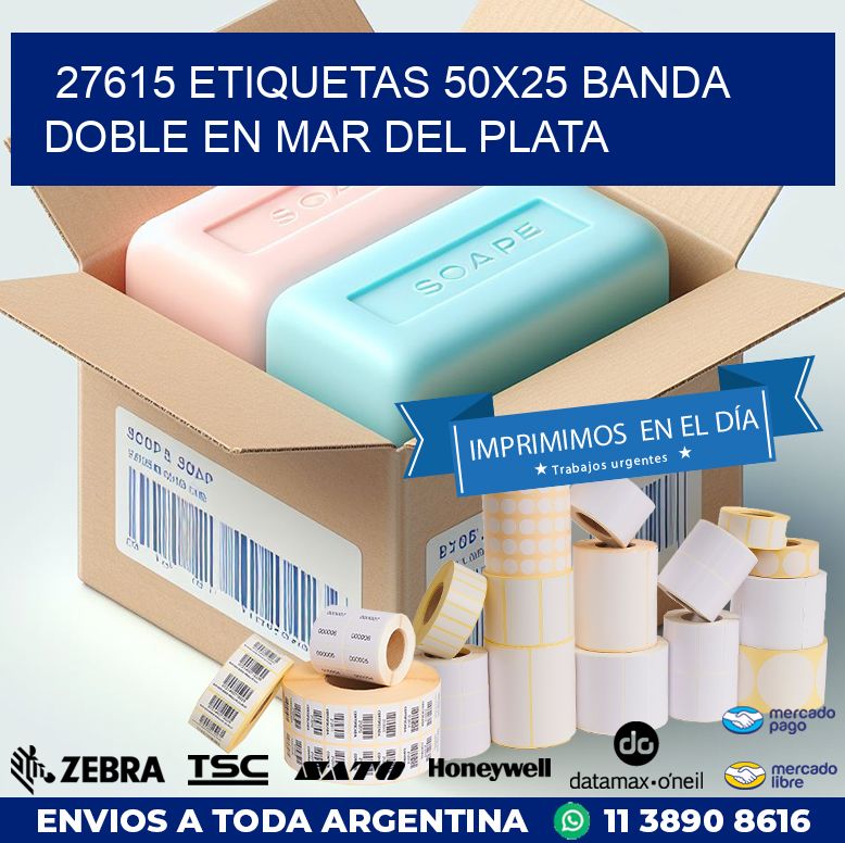 27615 ETIQUETAS 50X25 BANDA DOBLE EN MAR DEL PLATA