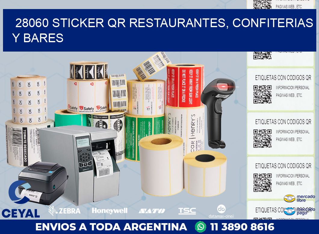 28060 STICKER QR RESTAURANTES, CONFITERIAS Y BARES