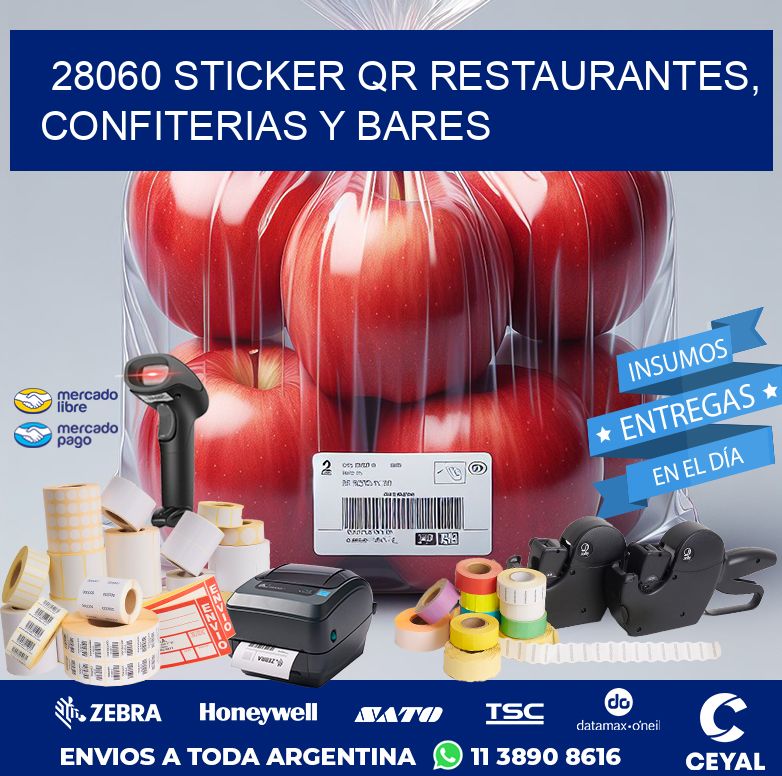 28060 STICKER QR RESTAURANTES, CONFITERIAS Y BARES