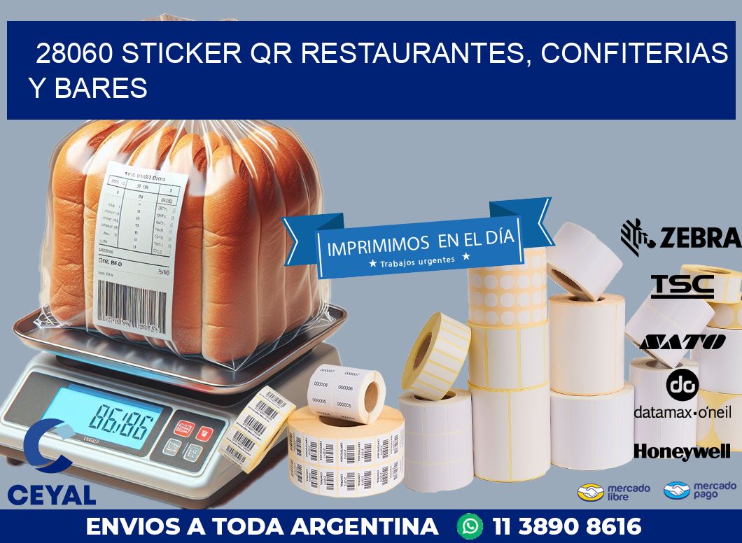 28060 STICKER QR RESTAURANTES, CONFITERIAS Y BARES