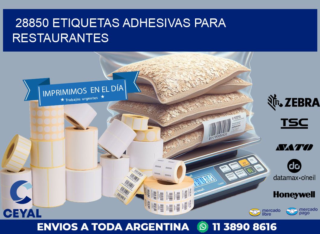 28850 ETIQUETAS ADHESIVAS PARA RESTAURANTES