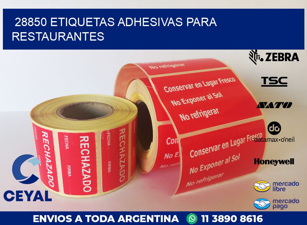 28850 ETIQUETAS ADHESIVAS PARA RESTAURANTES