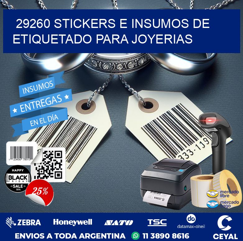 29260 STICKERS E INSUMOS DE ETIQUETADO PARA JOYERIAS