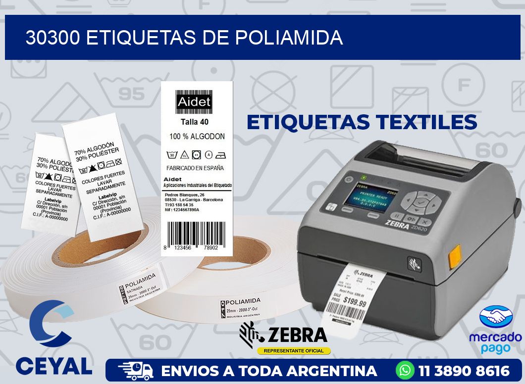 30300 ETIQUETAS DE POLIAMIDA