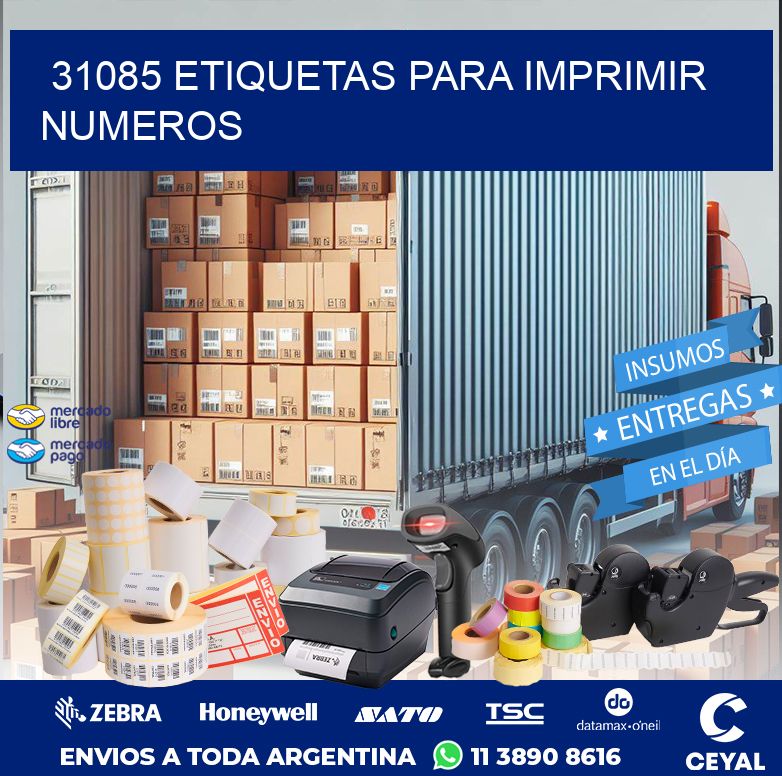 31085 ETIQUETAS PARA IMPRIMIR NUMEROS