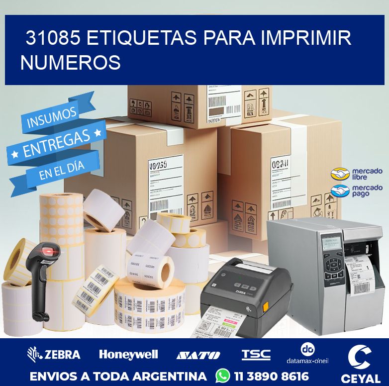31085 ETIQUETAS PARA IMPRIMIR NUMEROS