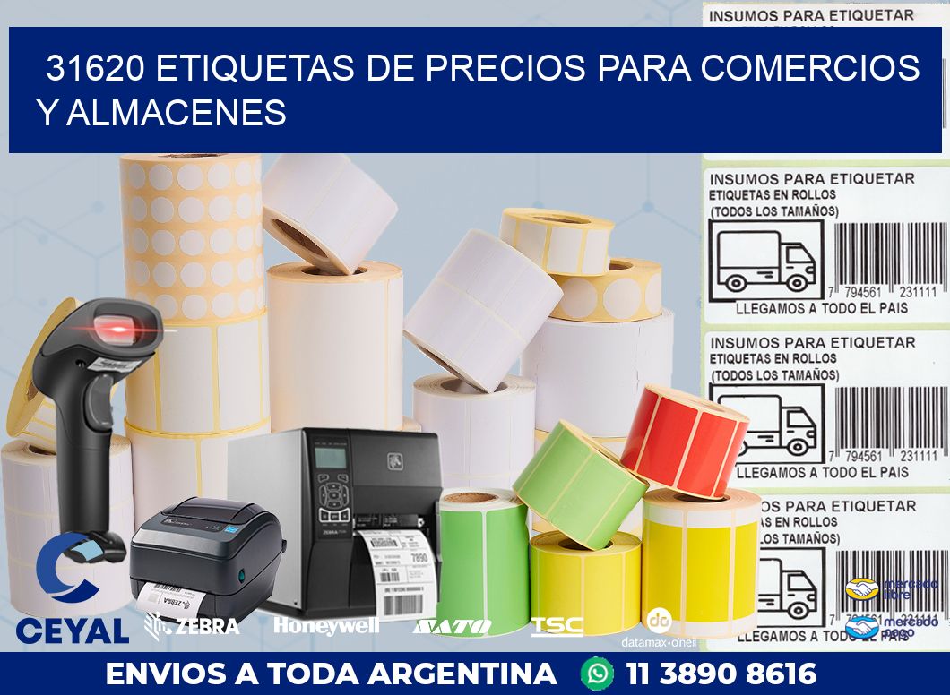 31620 ETIQUETAS DE PRECIOS PARA COMERCIOS Y ALMACENES