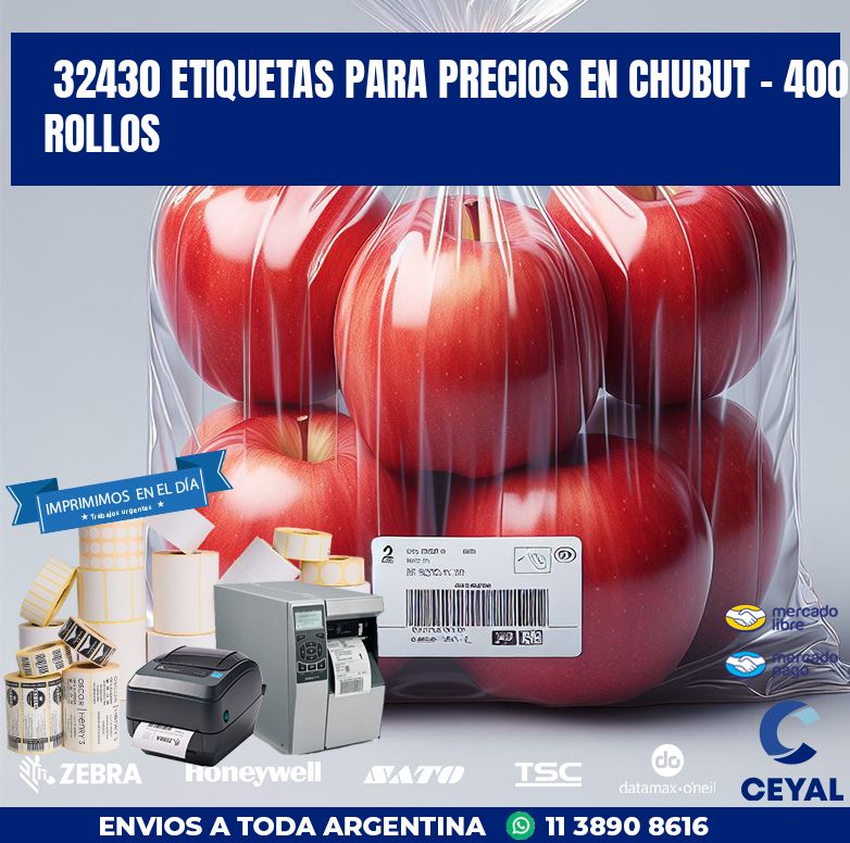 32430 ETIQUETAS PARA PRECIOS EN CHUBUT - 400 ROLLOS