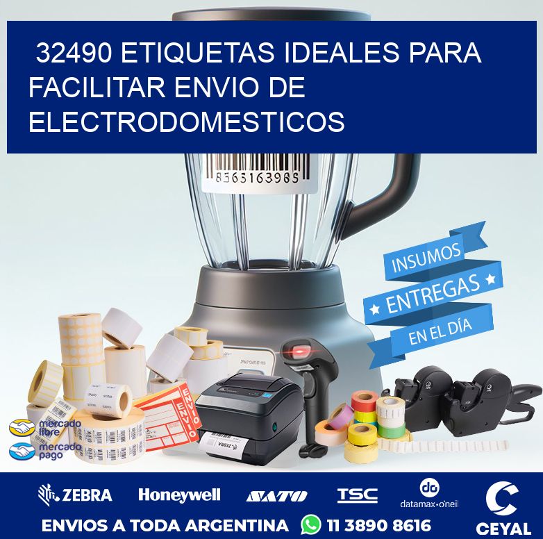 32490 ETIQUETAS IDEALES PARA FACILITAR ENVIO DE ELECTRODOMESTICOS