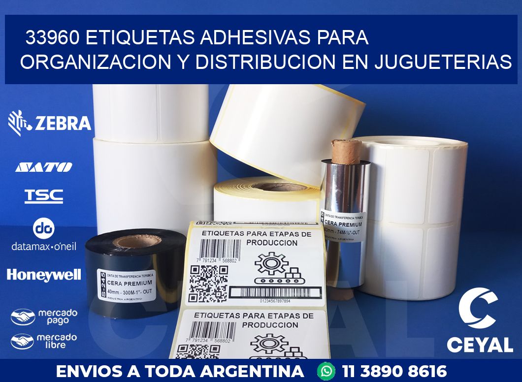 33960 ETIQUETAS ADHESIVAS PARA ORGANIZACION Y DISTRIBUCION EN JUGUETERIAS