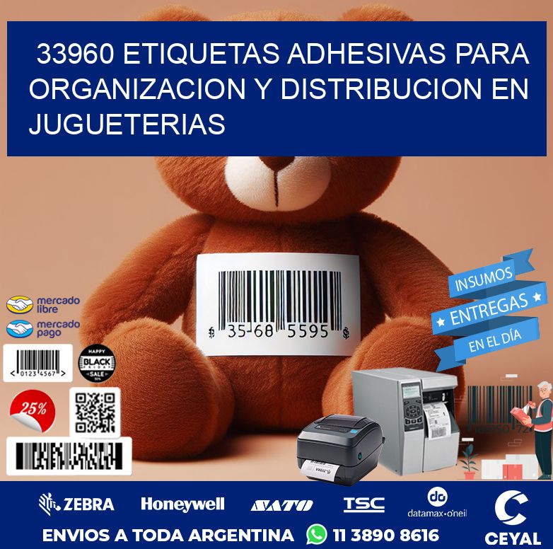 33960 ETIQUETAS ADHESIVAS PARA ORGANIZACION Y DISTRIBUCION EN JUGUETERIAS