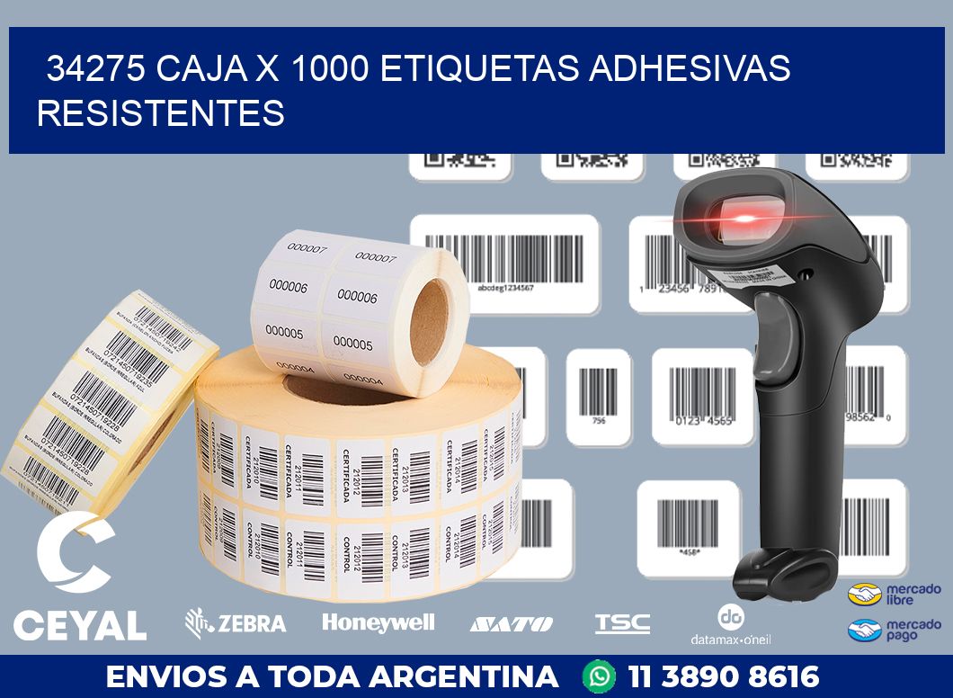 34275 CAJA X 1000 ETIQUETAS ADHESIVAS RESISTENTES
