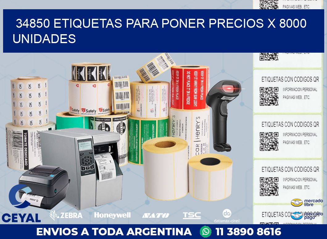 34850 ETIQUETAS PARA PONER PRECIOS X 8000 UNIDADES
