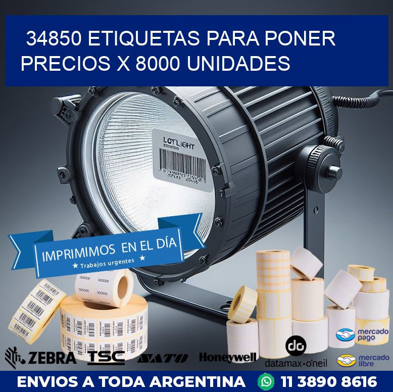 34850 ETIQUETAS PARA PONER PRECIOS X 8000 UNIDADES