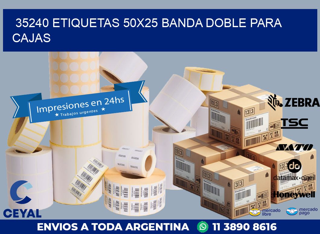 35240 ETIQUETAS 50X25 BANDA DOBLE PARA CAJAS