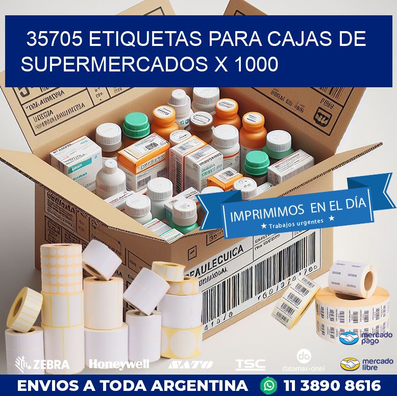 35705 ETIQUETAS PARA CAJAS DE SUPERMERCADOS X 1000