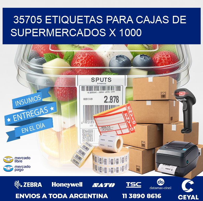35705 ETIQUETAS PARA CAJAS DE SUPERMERCADOS X 1000