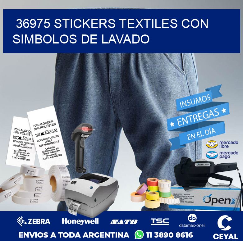 36975 STICKERS TEXTILES CON SIMBOLOS DE LAVADO