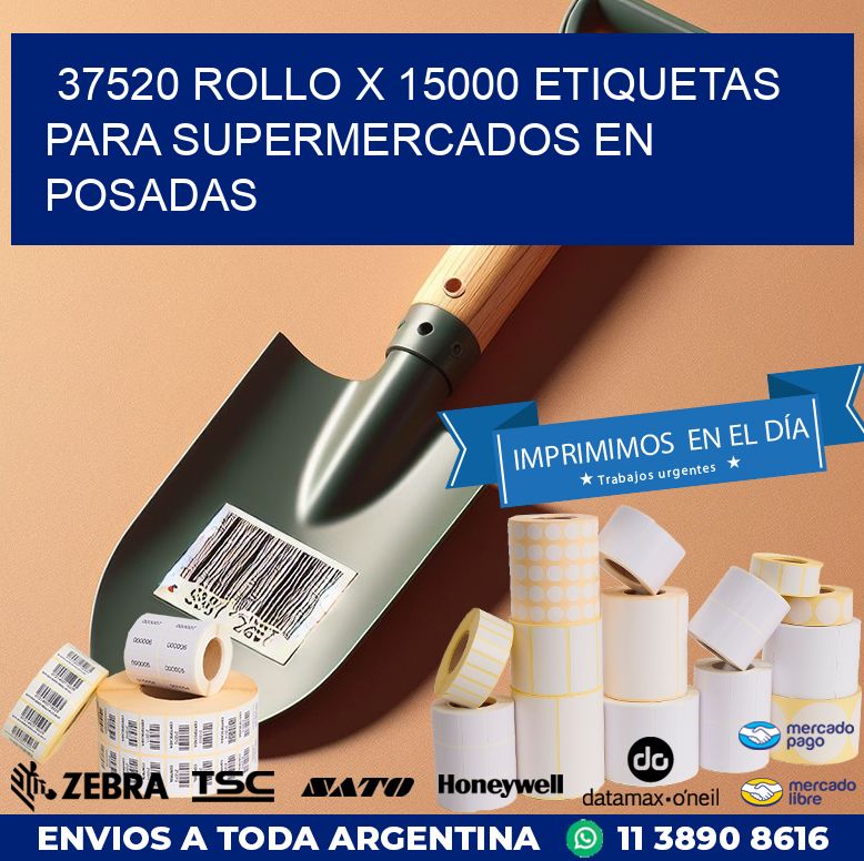 37520 ROLLO X 15000 ETIQUETAS PARA SUPERMERCADOS EN POSADAS