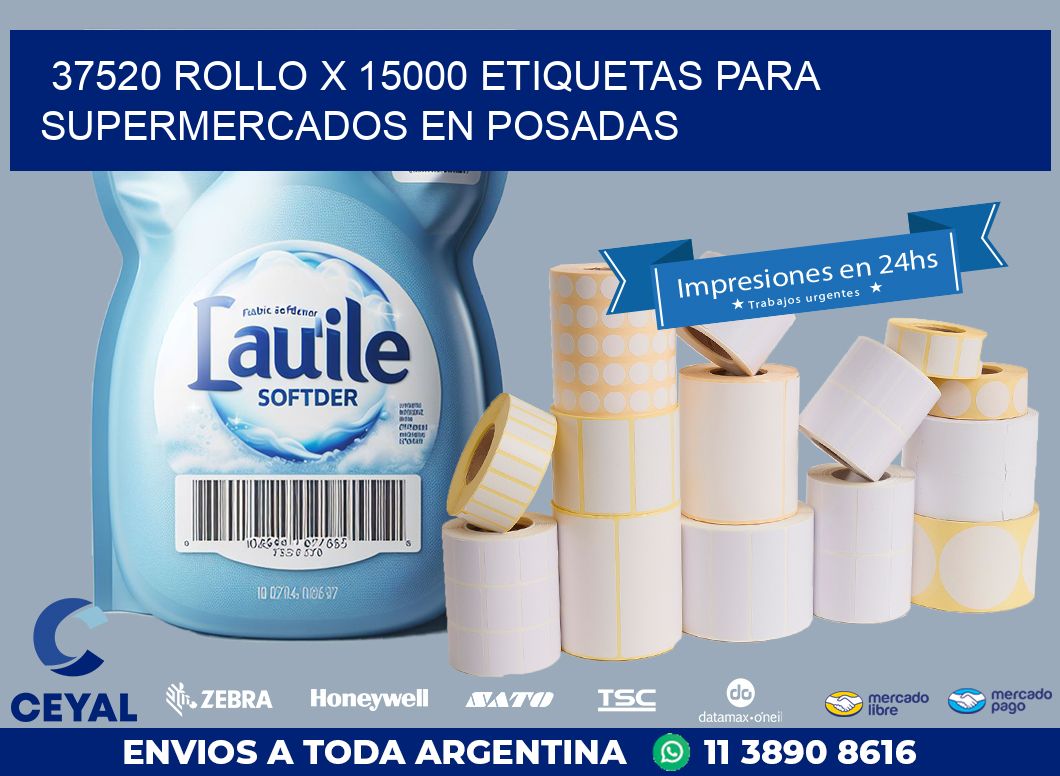 37520 ROLLO X 15000 ETIQUETAS PARA SUPERMERCADOS EN POSADAS
