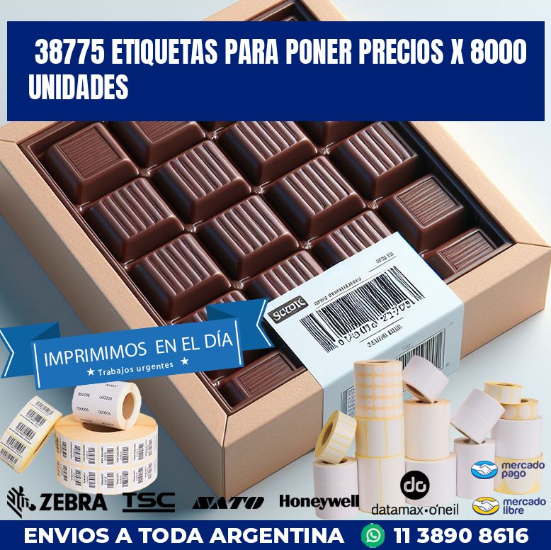 38775 ETIQUETAS PARA PONER PRECIOS X 8000 UNIDADES