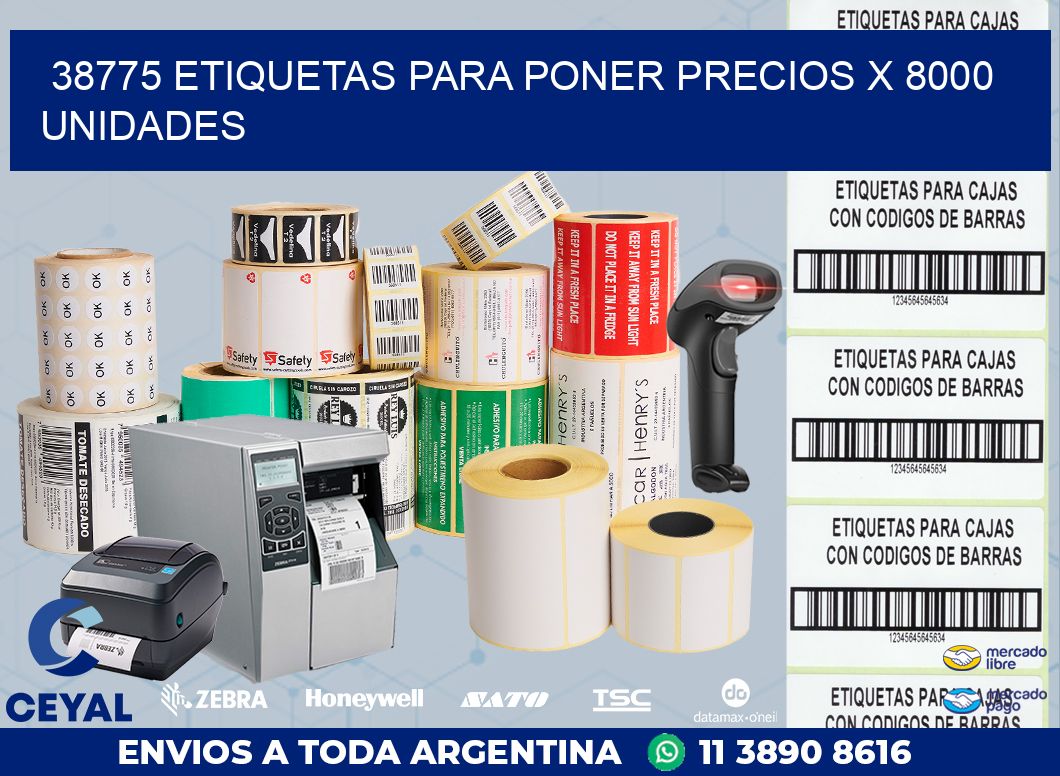 38775 ETIQUETAS PARA PONER PRECIOS X 8000 UNIDADES