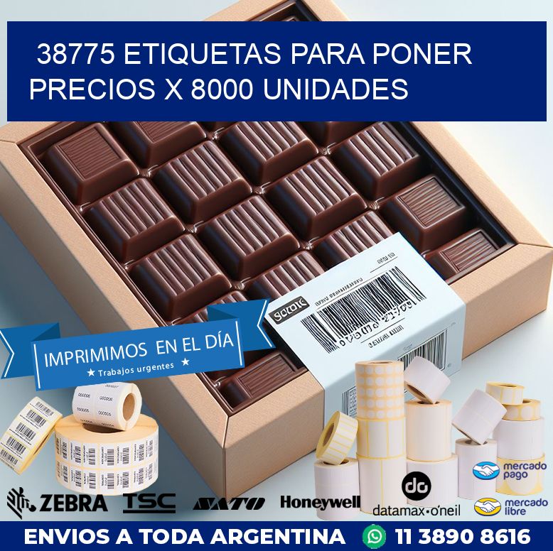 38775 ETIQUETAS PARA PONER PRECIOS X 8000 UNIDADES