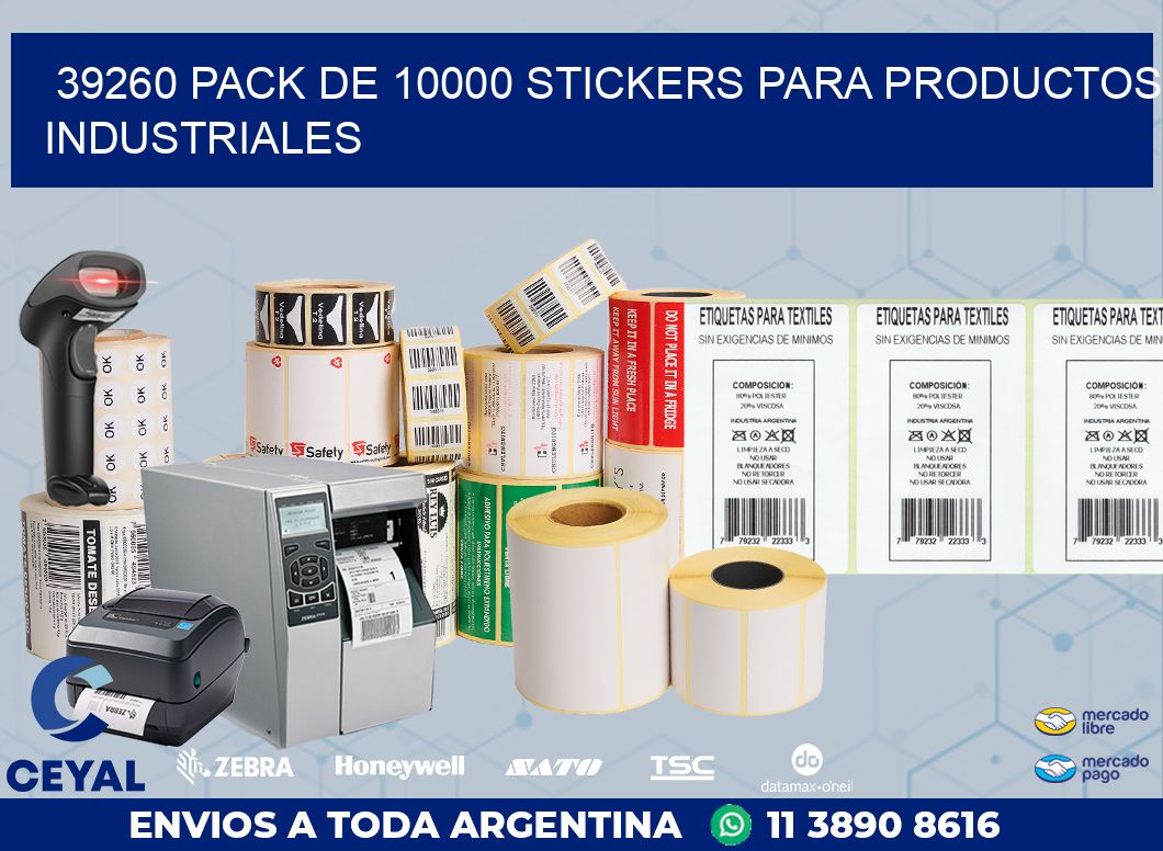 39260 PACK DE 10000 STICKERS PARA PRODUCTOS INDUSTRIALES