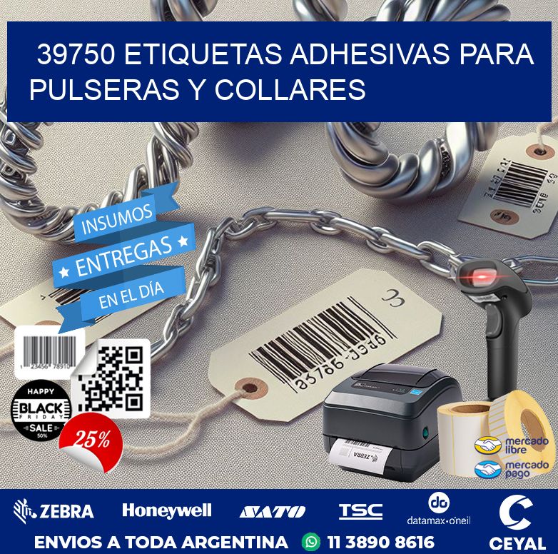 39750 ETIQUETAS ADHESIVAS PARA PULSERAS Y COLLARES
