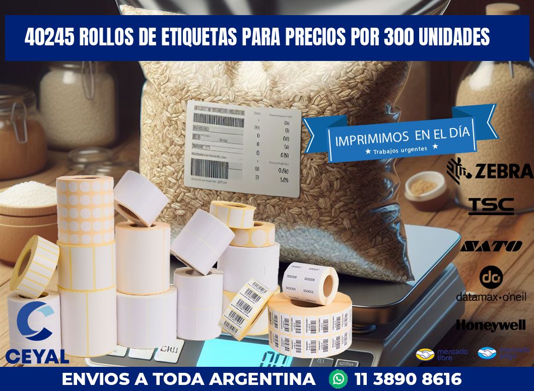 40245 ROLLOS DE ETIQUETAS PARA PRECIOS POR 300 UNIDADES
