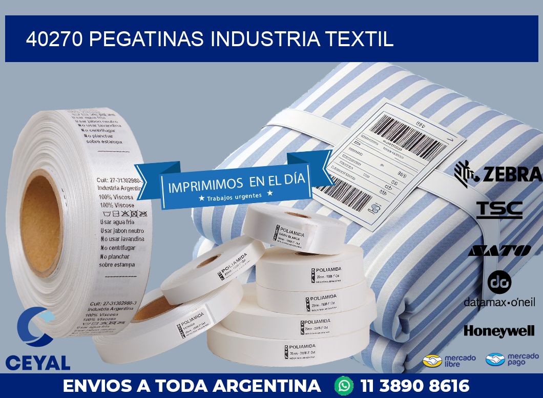 40270 PEGATINAS INDUSTRIA TEXTIL