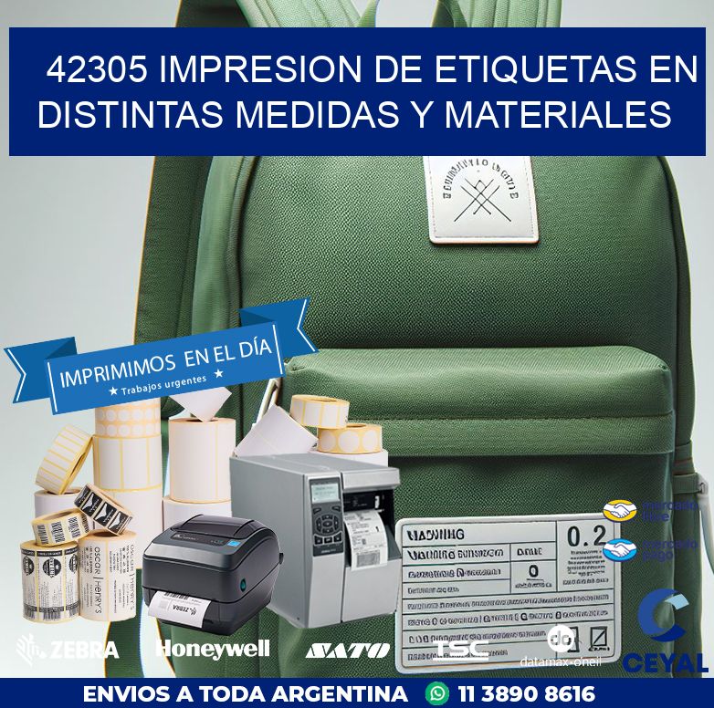 42305 IMPRESION DE ETIQUETAS EN DISTINTAS MEDIDAS Y MATERIALES
