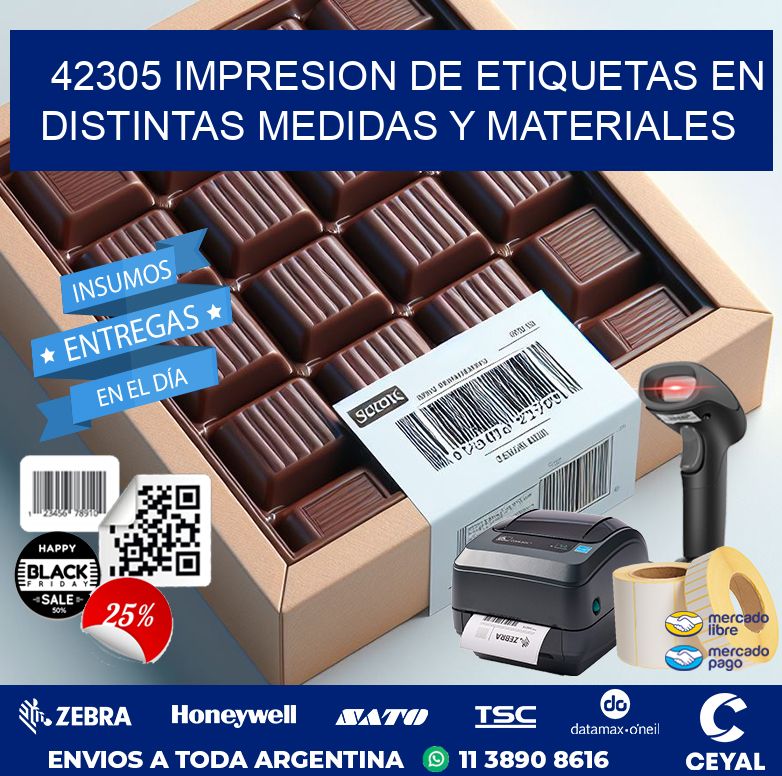 42305 IMPRESION DE ETIQUETAS EN DISTINTAS MEDIDAS Y MATERIALES
